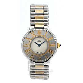 Ladies CARTIER Must De Cartier 21 Steel and Gold Round Dress Watch