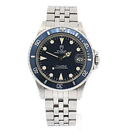 TUDOR Prince Oysterdate Submariner Stainless Steel Blue Dial Watch