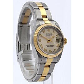 ROLEX Oyster Perpetual Datejust 26mm Silver Roman Dial Ladies Watch