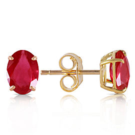 1.8 CTW 14K Solid Gold Stud Earrings Natural Ruby