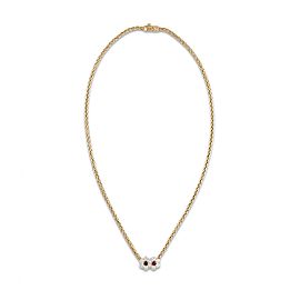 Mauboussin 18K Yellow Gold Ruby Diamond Flower Necklace