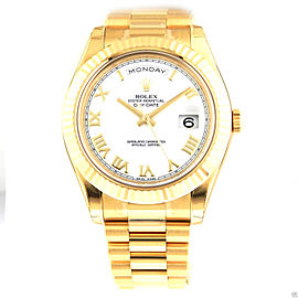 Rolex Day-Date II President 41mm 218238 White Roman Dial
