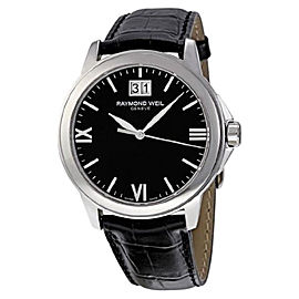 Raymond Weil 5476-ST-00207 Tradition Black Dial Black Leather Band Watch