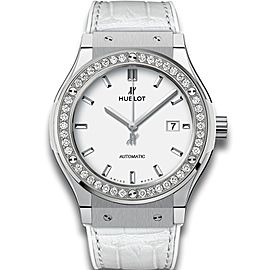 Hublot Classic Fusion 581.ne.2010.lr.1204 Stainless Steel Quartz 33mm Diamonds Watch