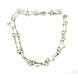Gucci 925 Sterling Silver Long Horsebit Chain Necklace