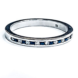 18K White Gold Sapphire, Diamond Ring Size 5