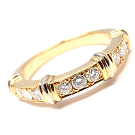 AUTHENTIC! CARTIER 18K YELLOW GOLD DIAMOND BAND RING, SIZE 48 US 5