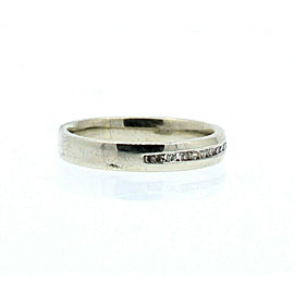 14k White Gold .10ct Diamond Ladies Ring Band Size 5.5
