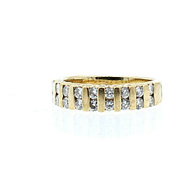14k Yellow gold Double Row Diamond Ladies Ring Band Size 4.5