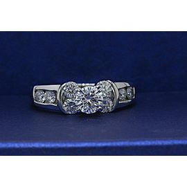 Leo Diamond Engagement Ring Round Cuts 1.82 ct 14k White Gold $9,000 Retail