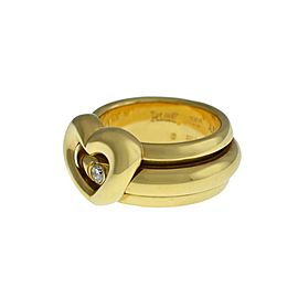 New Piaget Possession Heart 18K Gold 19 grams Diamond Size 54 7 Rotating Ring