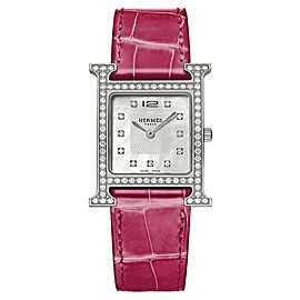 Hermes 26mm Heure H Alligator Diamond Watch ( hh1.530 ) 11HR0212