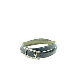 Hermès Black x Silver Api H Bracelet Wrap 6H1016