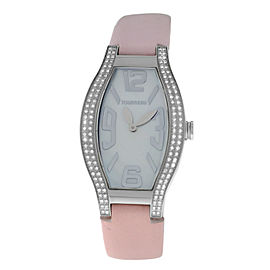 Tourneau Rectangle 12006-T03 Ladies Diamond MOP Steel 26MM Quartz Watch