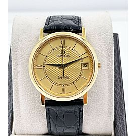 Omega Deville Cal 1532 18K Yellow Gold Leather Band