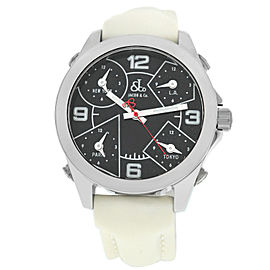 Jacob & Co. Five 5 Time Zone JCM-29 Stainless Steel 40MM Watch White Strap