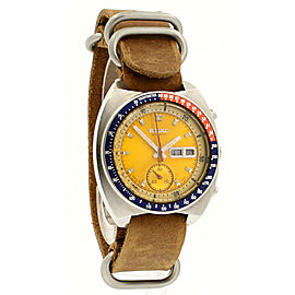 Seiko Pogue Steel Yellow Dial Automatic Chronograph Watch