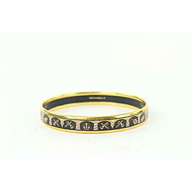Hermès Black Gold Cloisonne Bangle 21her624