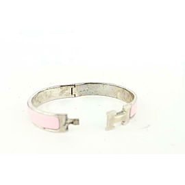 Hermès Pink x Palladium Clic Clac H Bangle Bracelet 508her68