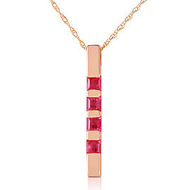14K Solid Rose Gold Necklace Bar with Natural Ruby