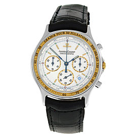 Jaeger LeCoultre 115.5.31 Heraion Chronograph Gold Steel Date Quartz 34MM Watch