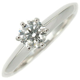 Authentic Tiffany&Co. Solitaire Diamond RIng 0.30ct Platinum US4 EU47 Used F/S