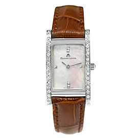 Maurice Lacroix Diamond MOP Solid 18K White Gold 18MM Quartz Watch