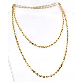 Fine Estate 14k Yellow Gold Rope Chain Necklace 18" 13.2 Grams