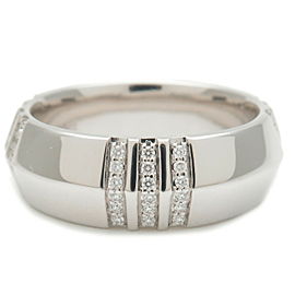 Authentic Tiffany&Co. Atlas X Closed Wide Diamond Ring 750WG