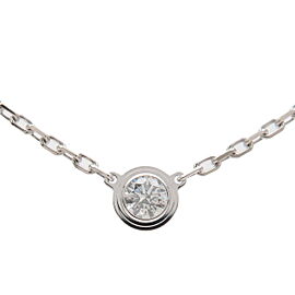 Auth Cartier Diamants Legers SM 1P Diamond Necklace