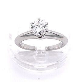 Tiffany & Co Round Brilliant Diamond 0.64 cts Solitaire Platinum Engagement Ring