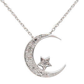 Authentic VENDOME AOYAMA Crescent Moon Motif Diamond Necklace