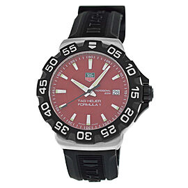 Tag Heuer Formula 1 Mens Stainless Steel Date Red Dial Quartz Watch