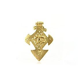 Chanel 94p 24k Gold Plated CC Cross Brooch Pin