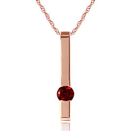 0.25 CTW 14K Solid Rose Gold Bar Garnet Necklace