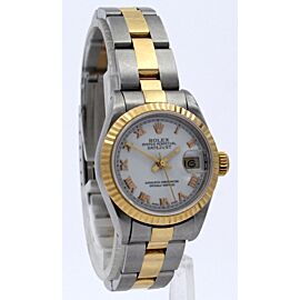 ROLEX Oyster Perpetual Datejust 26mm White Roman Dial Ladies Watch