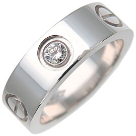 Authentic Cartier Love Ring 1P Diamond PT950 Platinum #48 US4.5 EU48.5 Used F/S