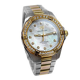 Tag Heuer Aquaracer Ladies Gold Diamond Steel Quartz 32MM Watch
