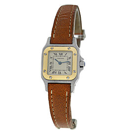 Cartier Santos Galbee 18k Gold Stainless Steel Ladies Quartz 24MM Watch