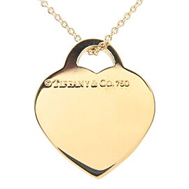 Tiffany & Co. Notes Heart Tag Necklace Yellow Gold