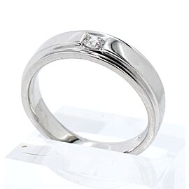 14k White Gold Round Diamond Ring Band Size