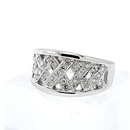 Estate 18k White Gold .60ct Diamond WEAVE Ladies Ring