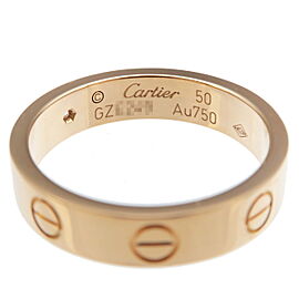 Auth Cartier Mini Love Ring 1P Diamond