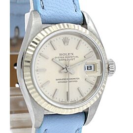 Ladies Vintage ROLEX Oyster Perpetual Datejust 26mm Silver Dial White Gold