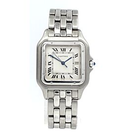 Mens Vintage Cartier Panther JUMBO Stainless Steel Roman Dial