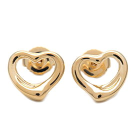 Tiffany & Co. Open Heart Earrings K18YG 750YG Yellow Gold