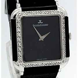 Jaeger-LeCoultre 18 White Gold Vintage Onyx Diamonds Ladies Watch