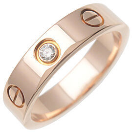 Cartier 1P Diamond Mini Love Ring K18 750PG Rose Gold