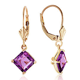 3.2 CTW 14K Solid Gold Excellence Amethyst Earrings