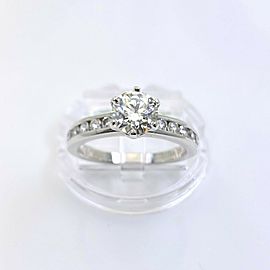 Tiffany & Co. Round Diamond 1.66 tcw Channel Set Band Engagement Ring Platinum